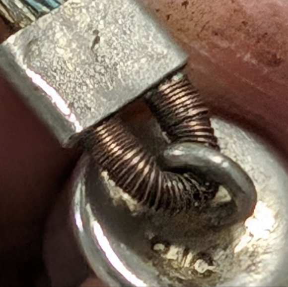 Vintage Peacock Pearl, Iolite, Crystal Necklace 925 - Picture 8 of 9